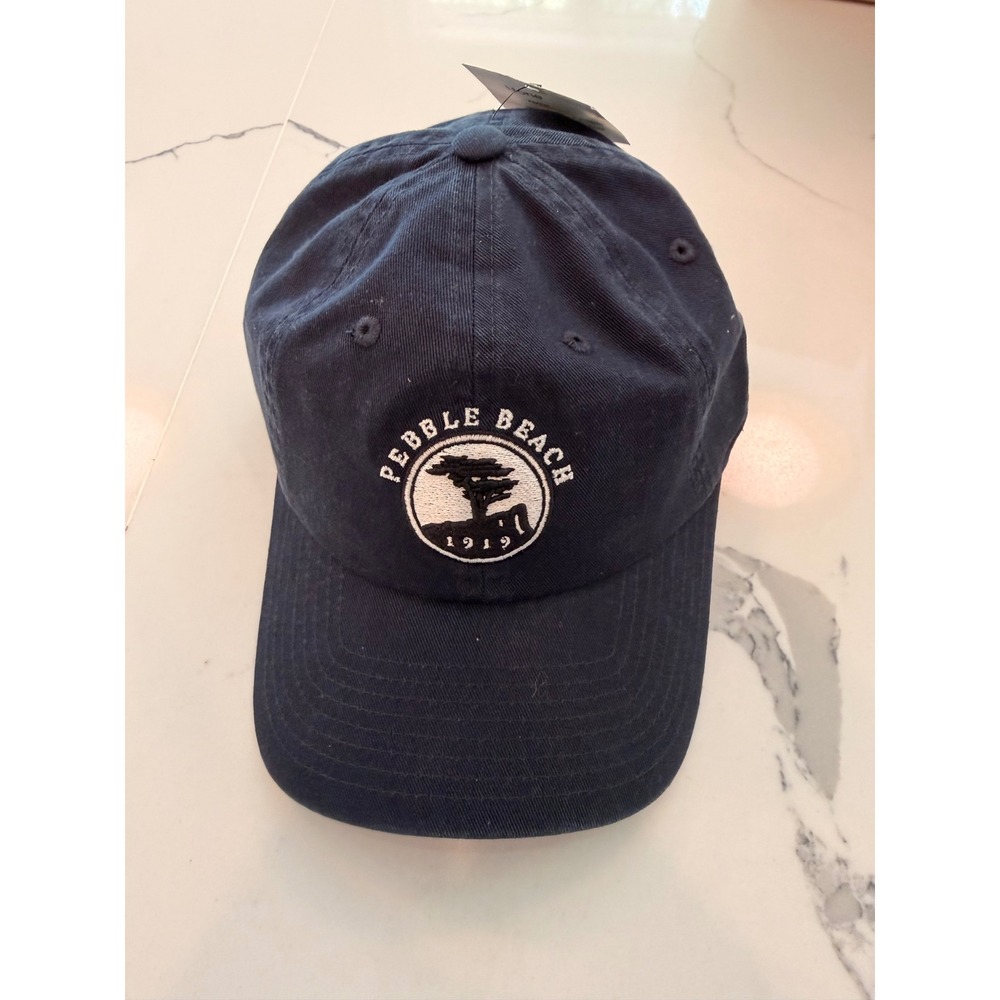 Pebble Beach 1919 Hat Navy Adjustable Strapback Golf Cap NWT